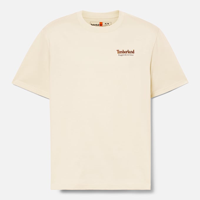 T-shirt con Grafica sul Retro Rugged Active Gear da Uomo in beige/verde scuro