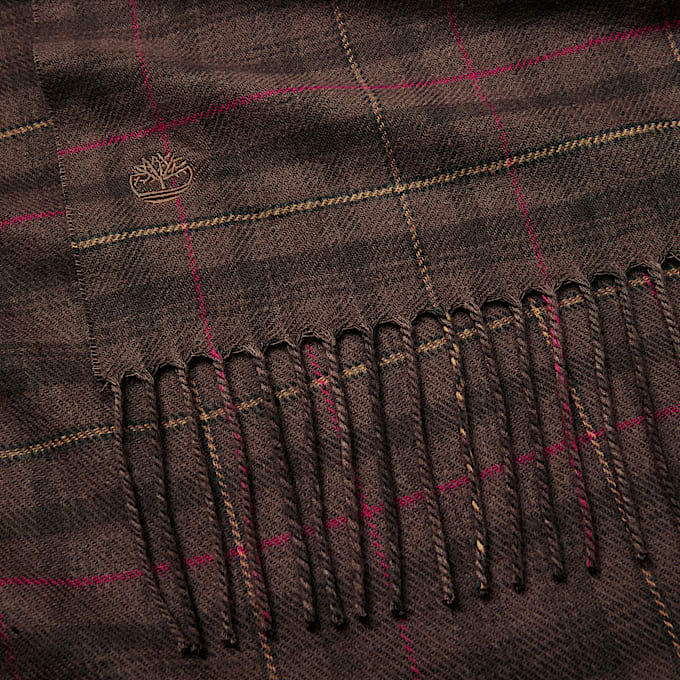 Plaid Woven Scarf in Brown