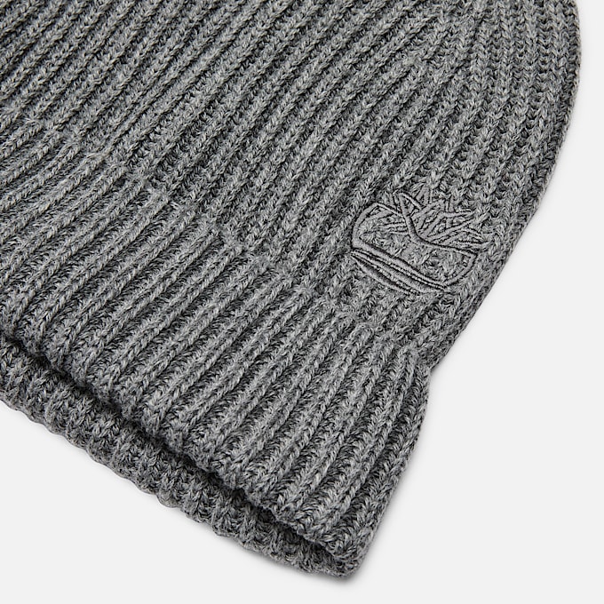 Wool Blend Beanie in Dark Grey
