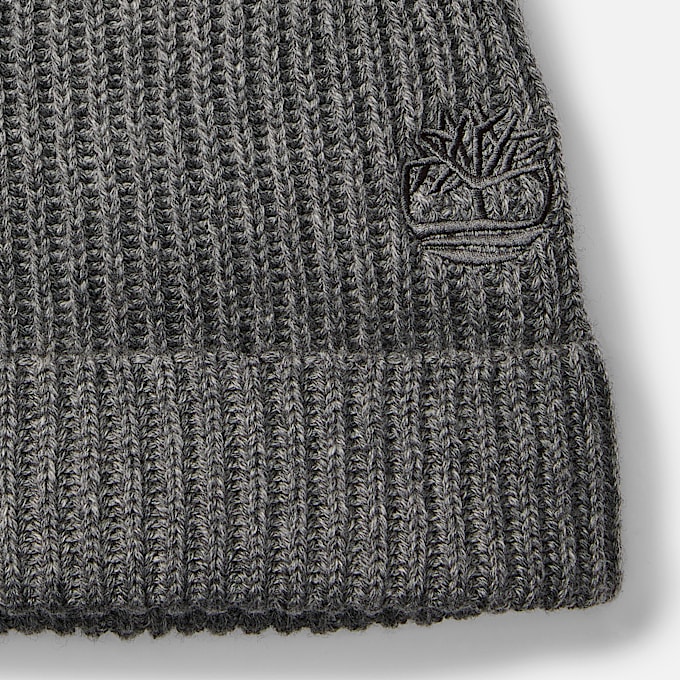 Wool Blend Beanie in Dark Grey