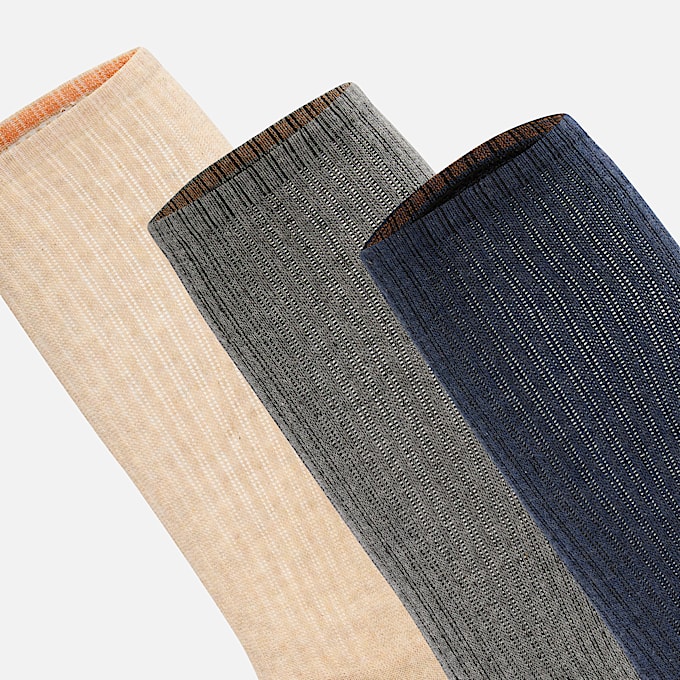 3er-Pack Bowden Crew-Socken mit durchgehender Polsterung in Beige