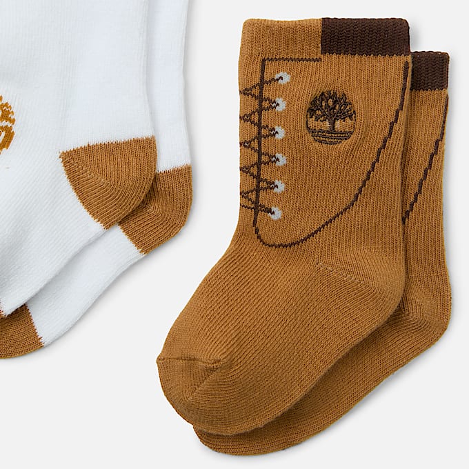 Lot de 2 paires de chaussettes pour bottines Timberland® pour bébé/tout-petit en jaune