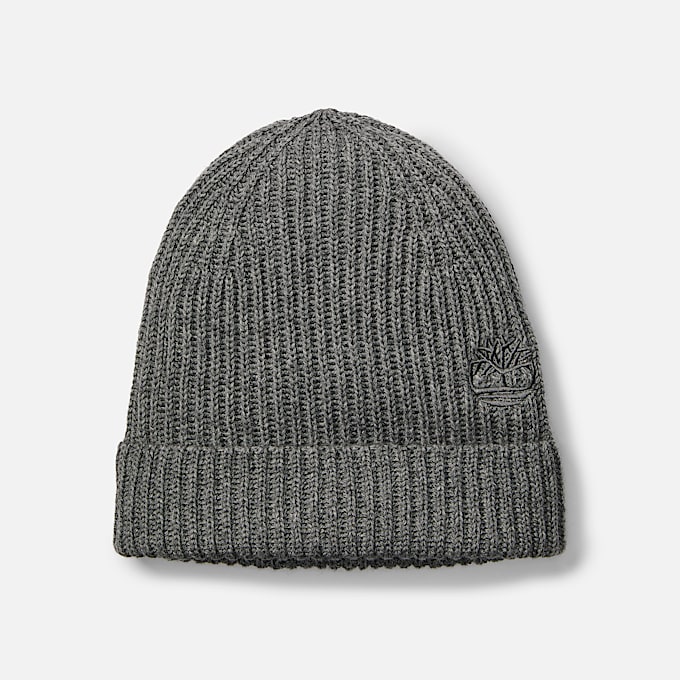 Wool Blend Beanie in Dark Grey - 1