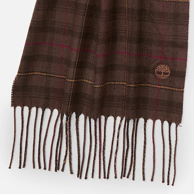 Plaid Woven Scarf in Brown