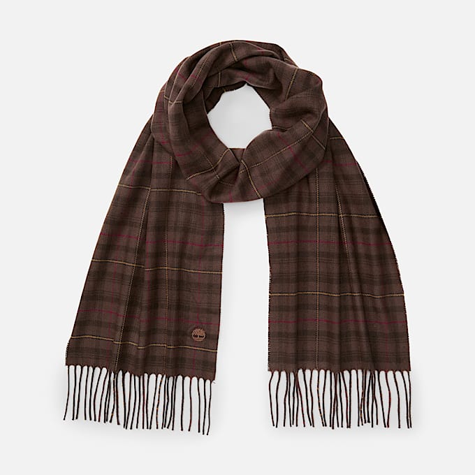 Plaid Woven Scarf in Brown - 1