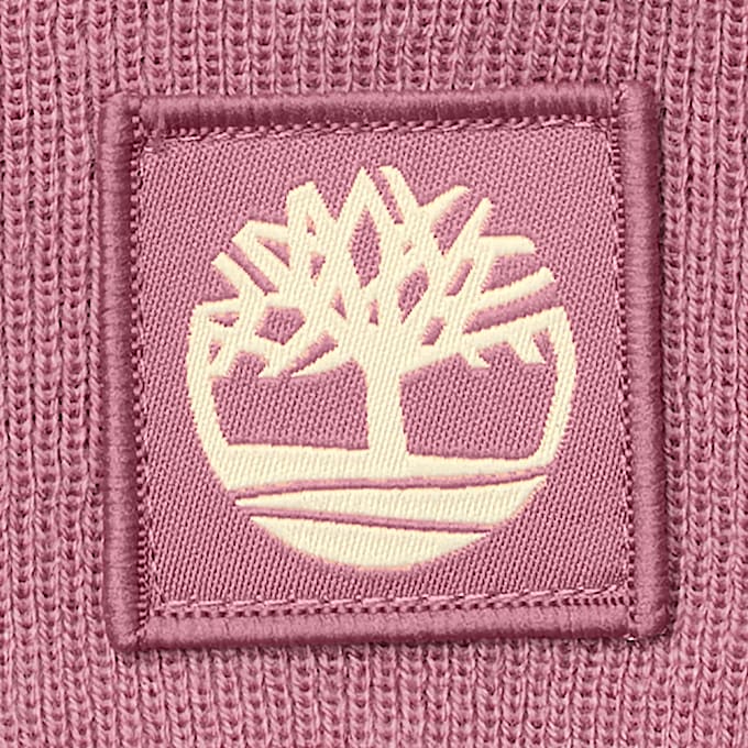 Beanie met ton-sur-ton patch in roze