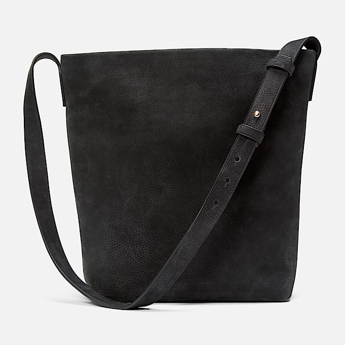 Soft Leather Sling Bag in Black