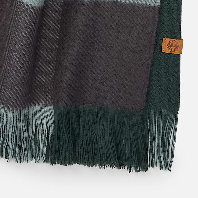 Maxi Sciarpa Double-face in verde scuro