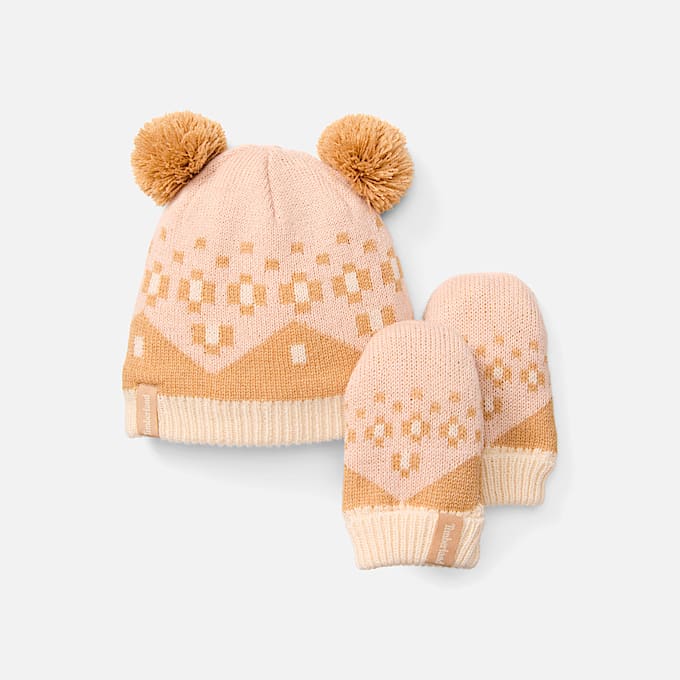 Fair-Isle-Set für Kinder in Pink