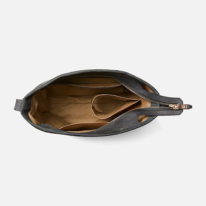 Soft Leather Sling Bag in Black