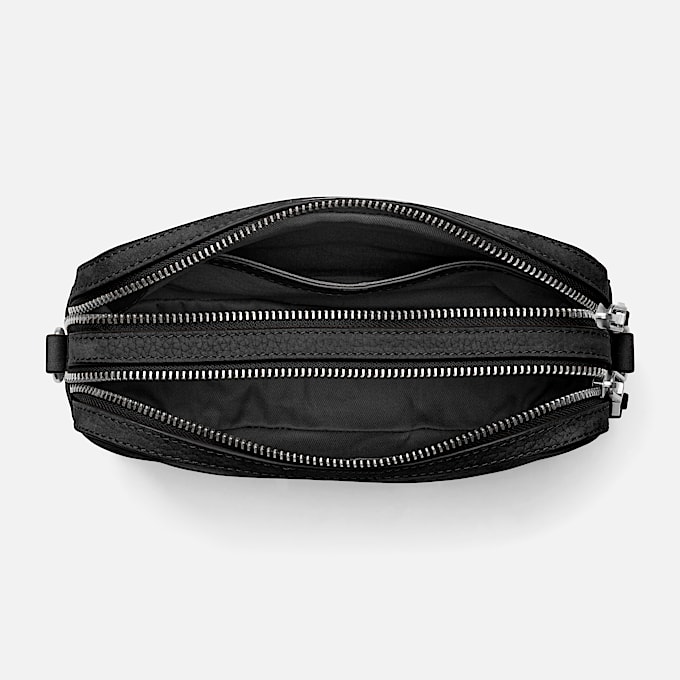 Kameratasche aus weichem Leder in Schwarz