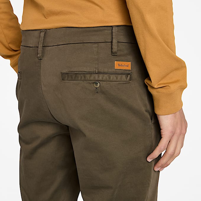 Pantalon chino teint en pièce Claremont pour homme en Vert
