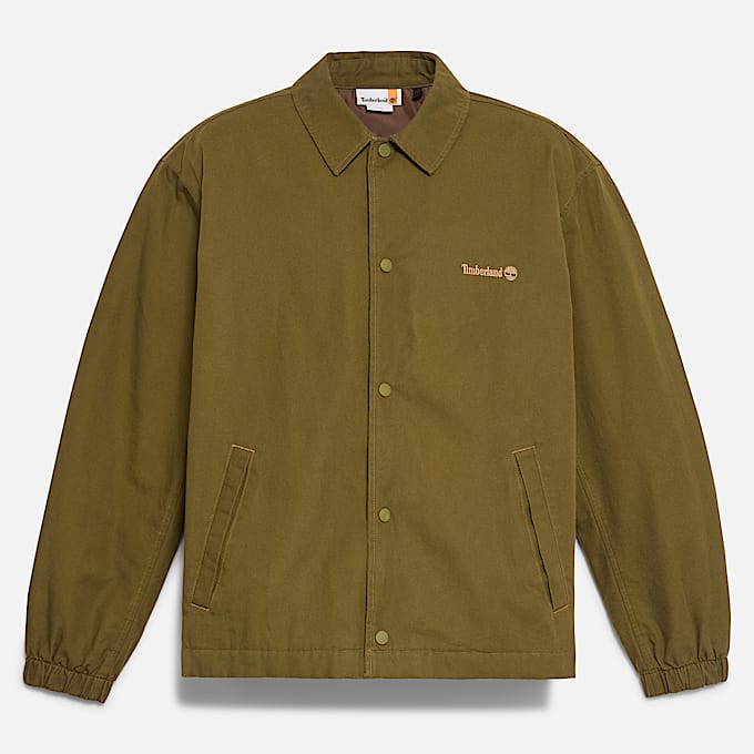 Isolierte Unisex-Jacke aus gewaschenem Enten-Canvas in Dunkelgrün
