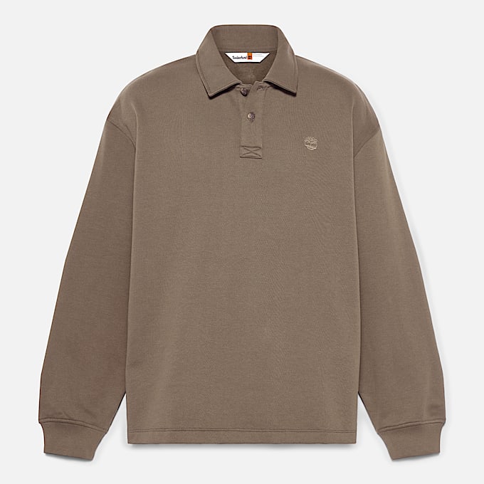 Polo Sweatshirt for Men in Brown