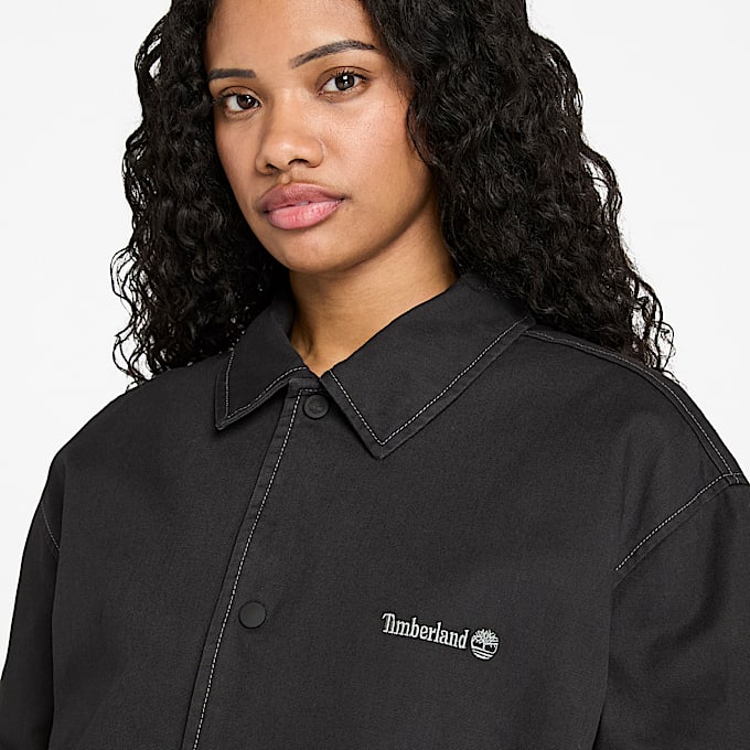 All Gender Washed Duck Canvas Insulated Jacket in Black