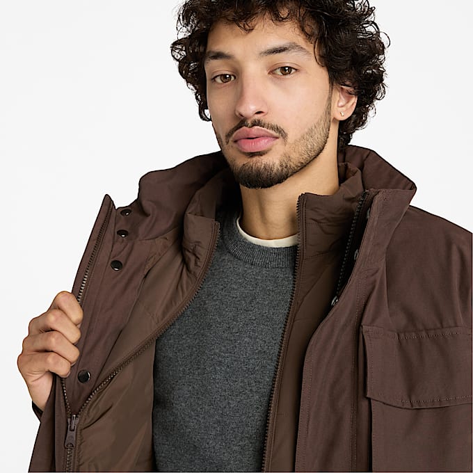 Veste imperméable 3-en-1 Abington pour homme en marron