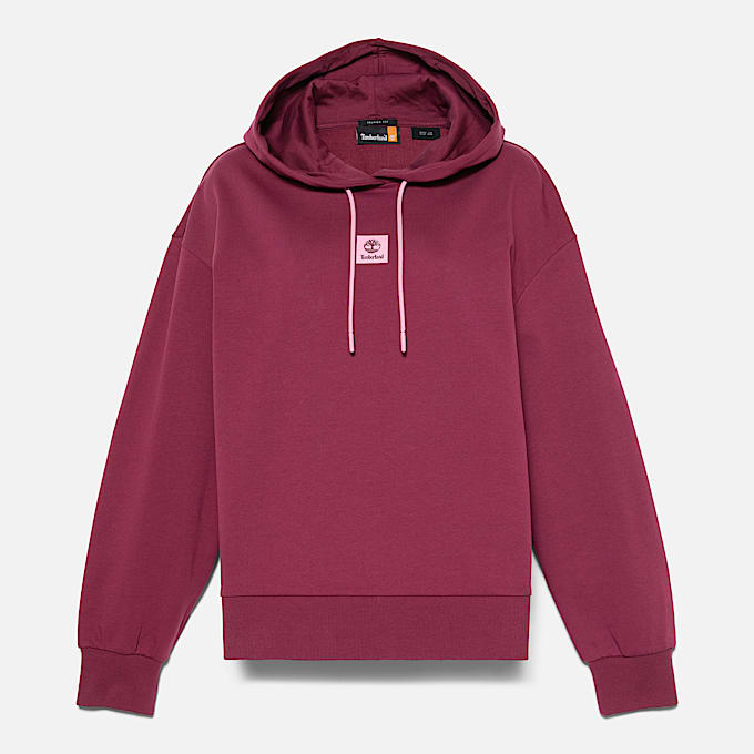 Felpa con Cappuccio e Doppio Logo in Tessuto Loopback da Donna in bordeaux