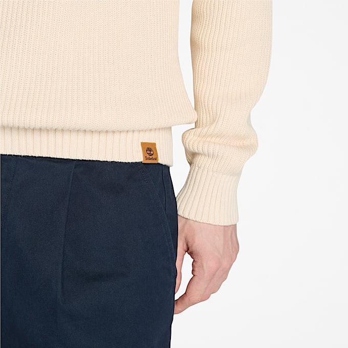 Maglione Testurizzato con Zip a un Quarto Williams River da Uomo in beige