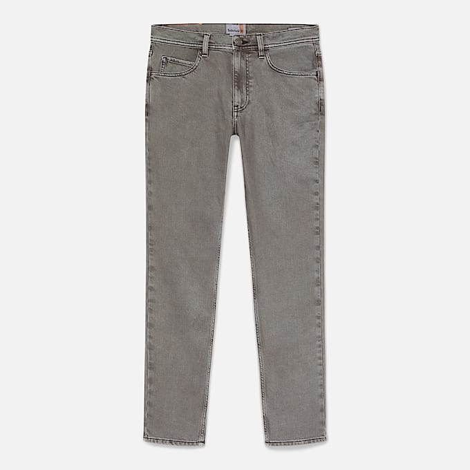 Pantalon 5 poches noir délavé en denim Sandown pour homme en gris foncé