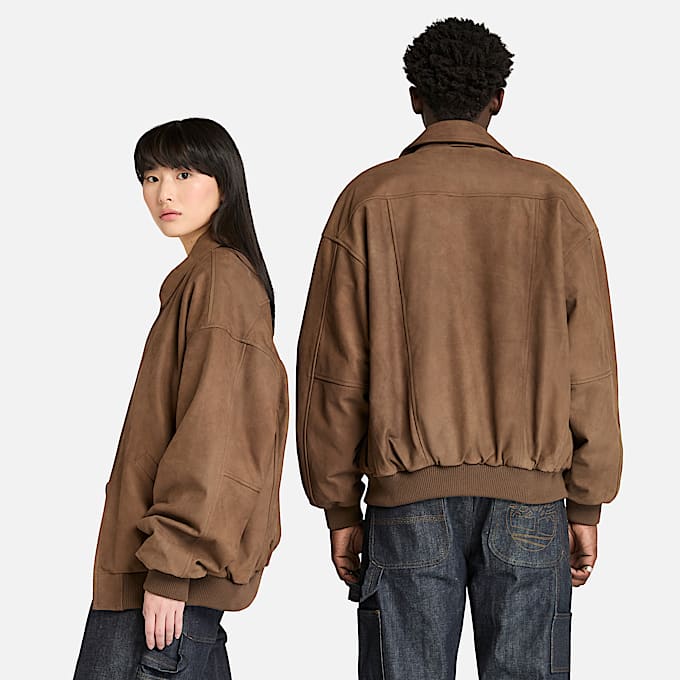 All Gender Limited Release Re-Issue Leather Bomber Jacket in Brown