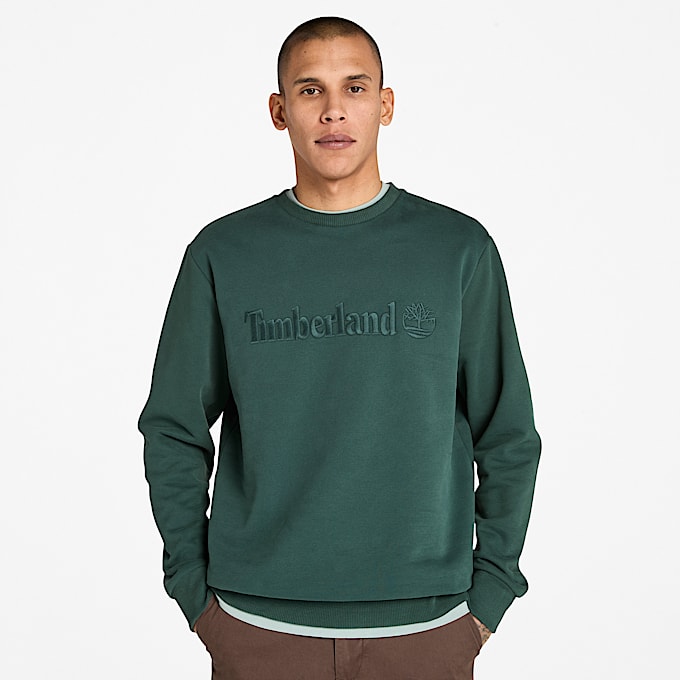Sweat à col ras du cou Hampton pour homme en vert foncé - 1
