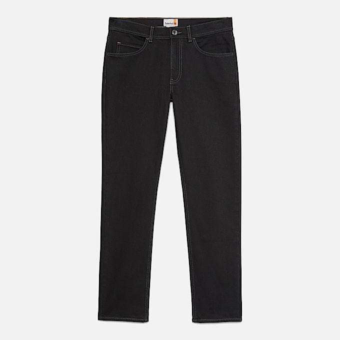 Pantalon 5 poches noir délavé en denim Sandown pour homme en noir
