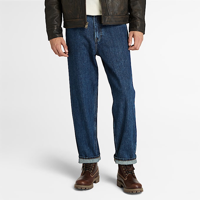 Jean Selvedge pour homme en bleu foncé - 1