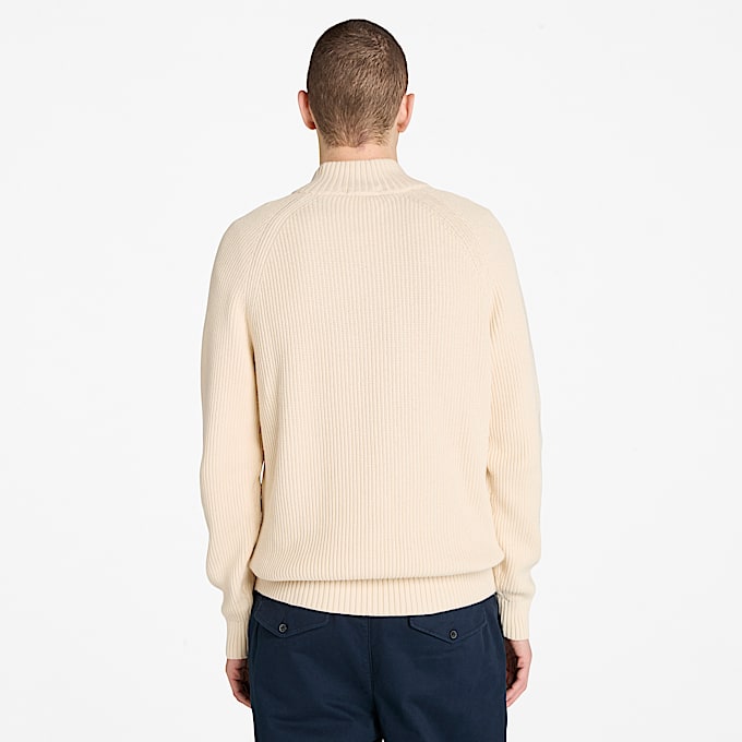 Maglione Testurizzato con Zip a un Quarto Williams River da Uomo in beige
