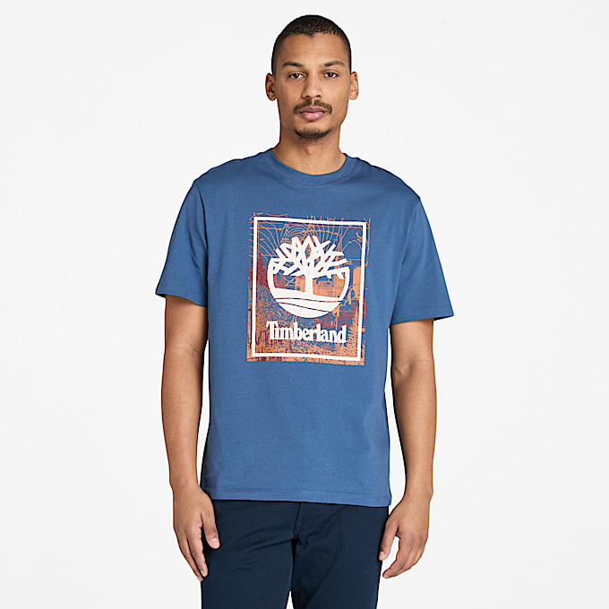 T-Shirt mit saisonalem, grafischem Stapellogo für Herren in Dunkelblau - 1