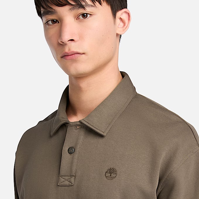 Polo Sweatshirt for Men in Brown