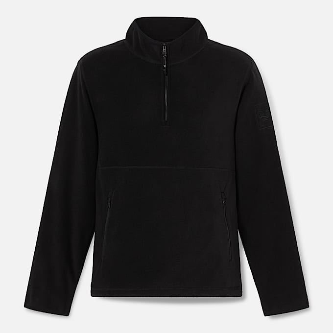 Quarter-Zip Polar Fleece for Men in Black