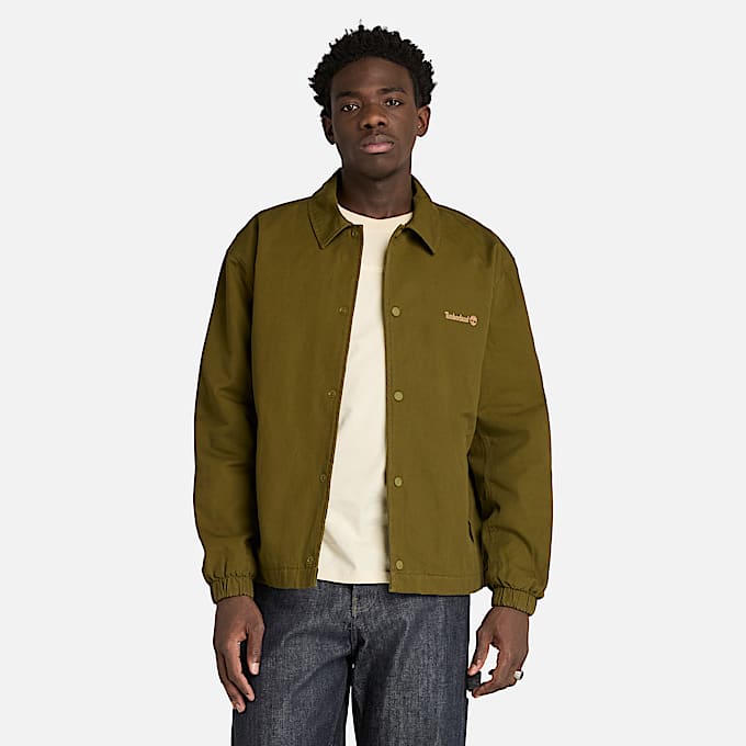 Isolierte Unisex-Jacke aus gewaschenem Enten-Canvas in Dunkelgrün