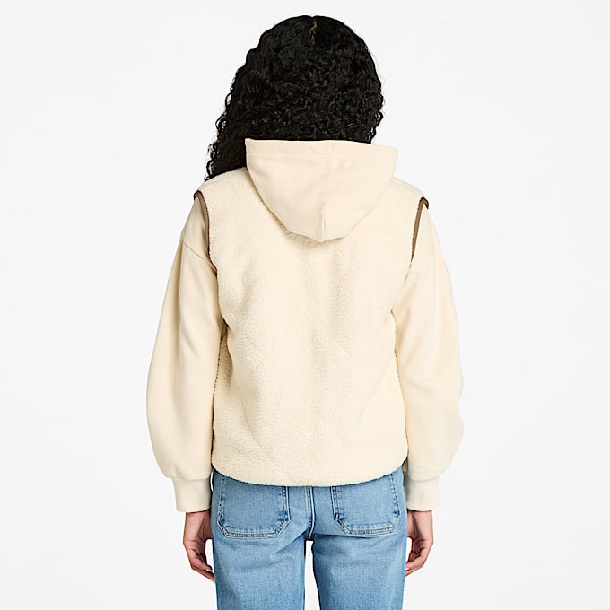 Hochflorige Fleeceweste für Damen in Beige