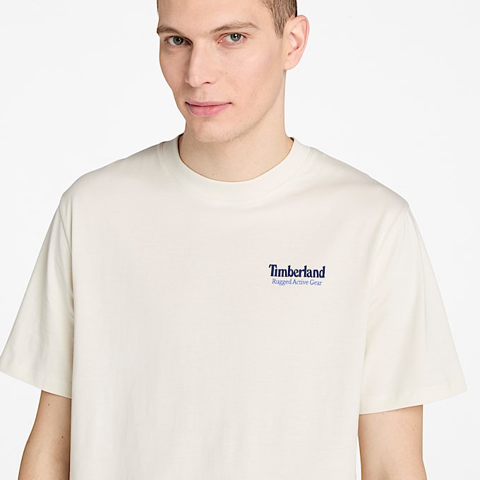 Rugged Active Gear Back Graphic T-shirt for Men in White