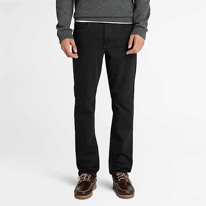 Pantalon 5 poches noir délavé en denim Sandown pour homme en noir - 1