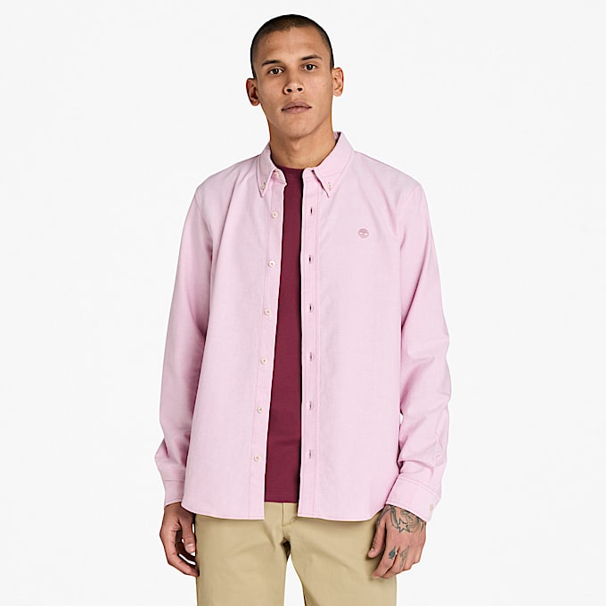 Chemise oxford pour homme en rose - 1