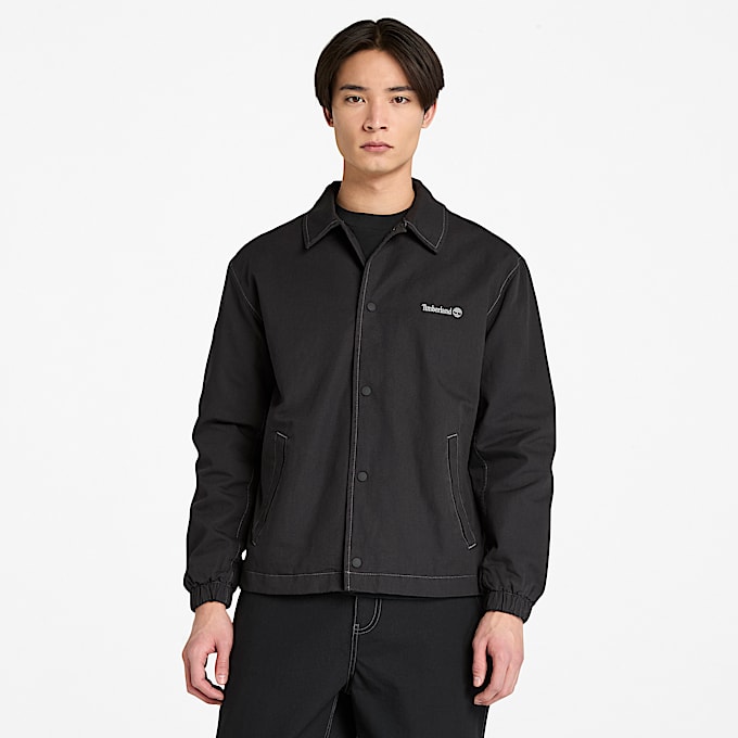 All Gender Washed Duck Canvas Insulated Jacket in Black