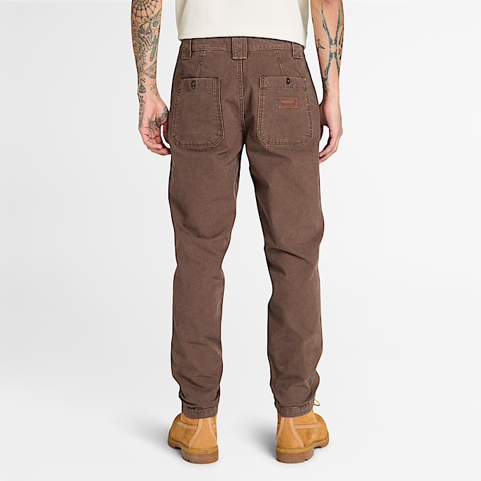 Goffstown Washed Canvas Fatigue Trouser for Men in Brown