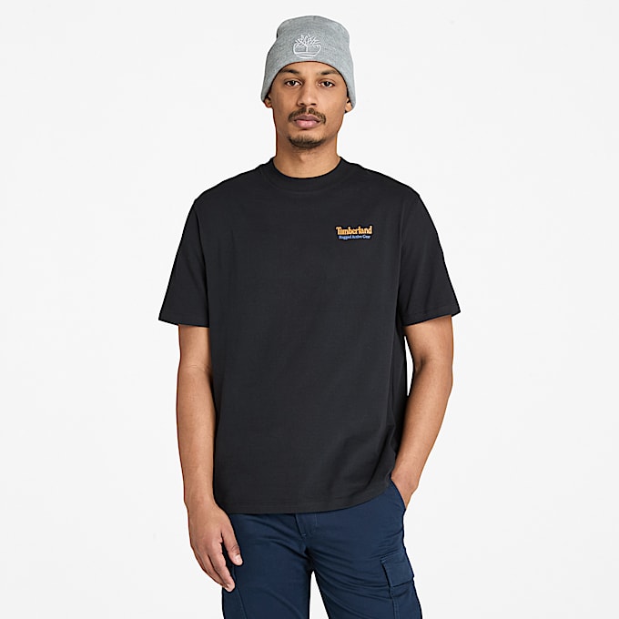 Rugged Active Gear Back Graphic T-shirt for Men in Black/Dark Yellow - 1