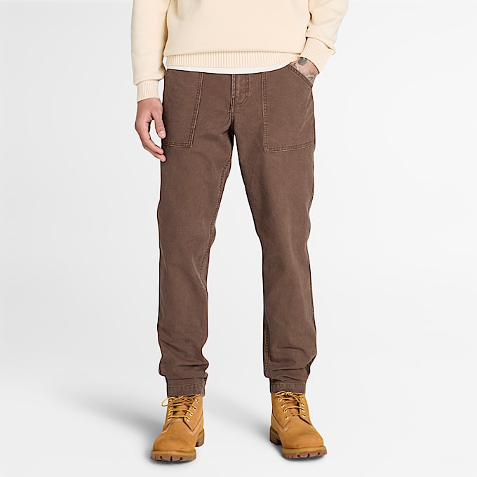 Goffstown Washed Canvas Fatigue Trouser for Men in Brown - 1