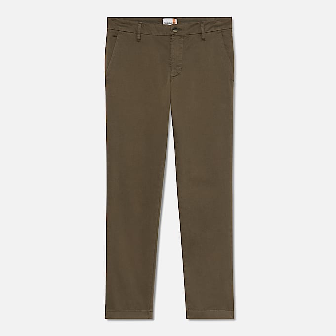 Pantalon chino teint en pièce Claremont pour homme en Vert