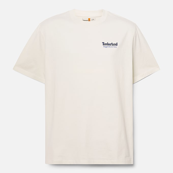 Rugged Active Gear Back Graphic T-shirt for Men in White