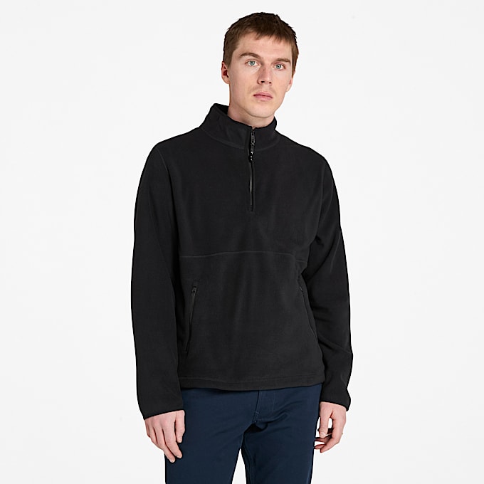 Quarter-Zip Polar Fleece for Men in Black - 1