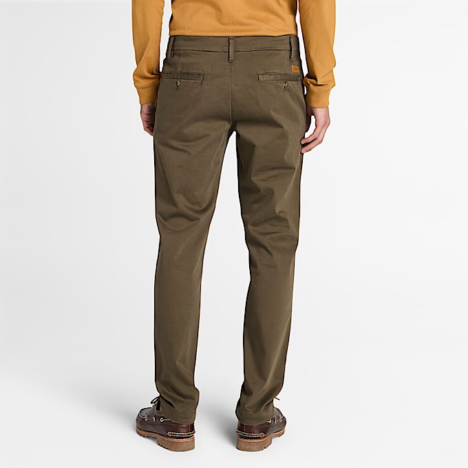 Pantalon chino teint en pièce Claremont pour homme en Vert