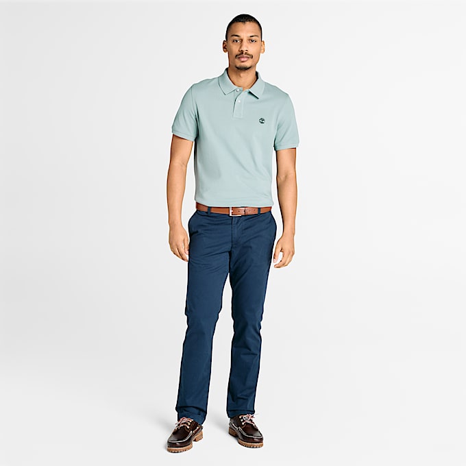 Millers River Pique Short-Sleeve Polo for Men in Grey