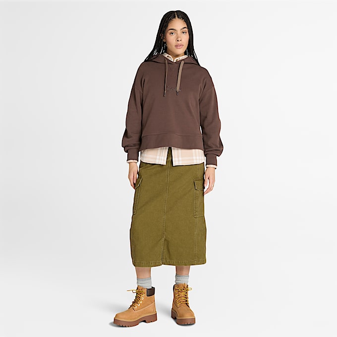 Mittelschweres Flanellhemd mit Tasche für Damen in Beige