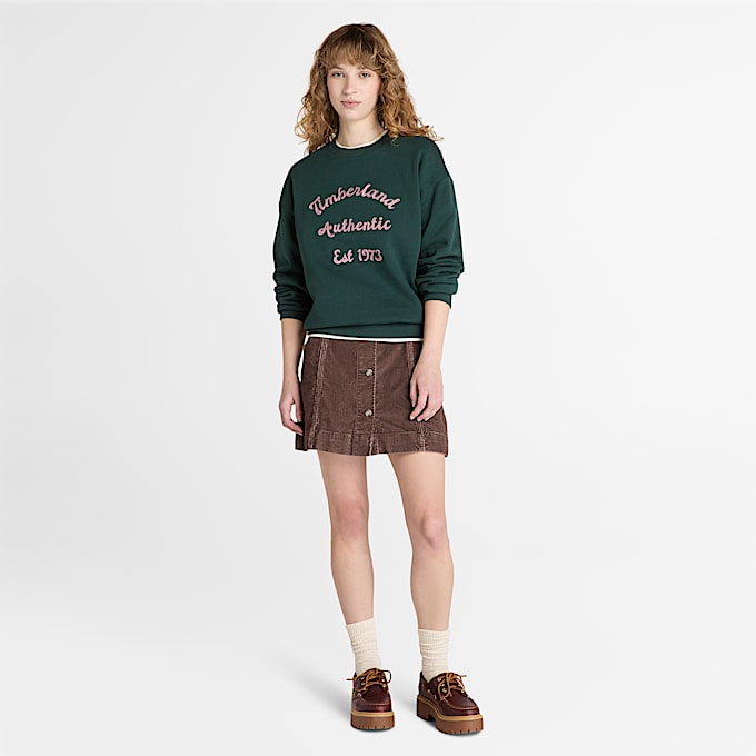Rok van gewassen corduroy voor dames in bruin