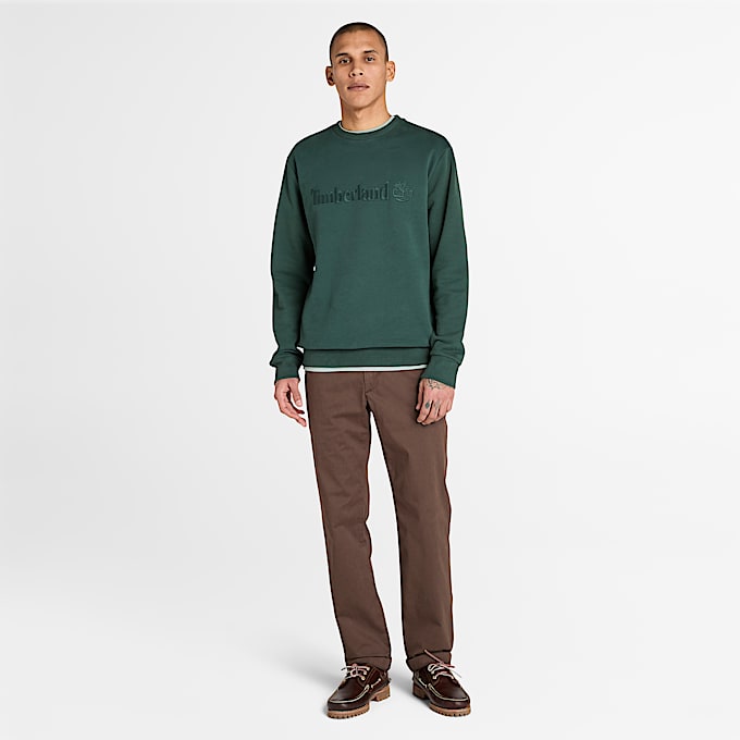 Hampton Sweatshirt met ronde hals voor heren in donkergroen