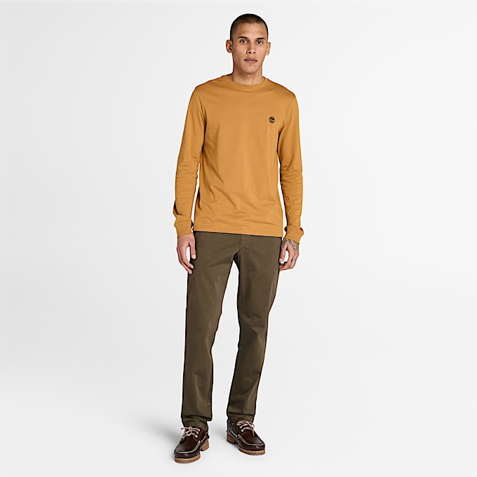 Pantalon chino teint en pièce Claremont pour homme en Vert