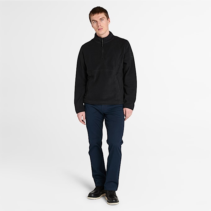 Quarter-Zip Polar Fleece for Men in Black